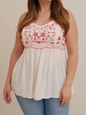 Torrid Floral Embroidered Tank Top